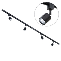 2m Track Light Kit with 4 Soho Heads and LED Bulbs - Black