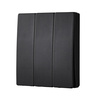 3 Gang Kinetic Push Switch - Matte Black