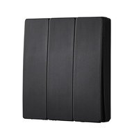 3 Gang Kinetic Push Switch - Matte Black