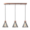 3 Light Diner Ceiling Pendant - Smoke