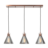 3 Light Diner Ceiling Pendant - Smoke