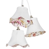 3 Light Floral Shade Cluster Pendant - Cream