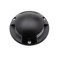 3 Light Outdoor LED Surface Mount Ground Light - Black