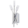 3 Light Stick Wall Light with Fluted Glass Shades - Chrome