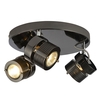 3 Light Telford Cylinder Ceiling Spotlight Plate - Black