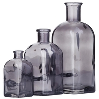 3 Light Vintage Glass Bottle Table Lamps - Smoke