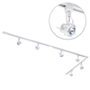 3 Metre L Long Shape Track Light Kit with 6 Greenwich Heads and Halogen Bulbs - White