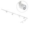 3 Metre L Long Shape Track Light Kit with 6 Soho Heads and Halogen Bulbs - White