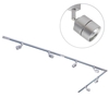 3 Metre L Long Shape Track Light Kit with 6 Soho Heads and LED Bulbs - Silver