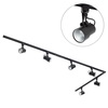3 metre Long L Shape Track Light Kit with 6 Holborn Heads and Integrated LED - Black