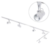 3 metre Long L Shape Track Light Kit with 6 Holborn Heads and Integrated LED - White