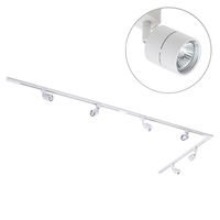 3 metre Long L Shape Track Light Kit with 6 Soho Heads and LED Bulbs - White