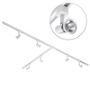 3 Metre T Shape Track Light Kit with 6 Harlem Heads and Halogen Bulbs - White