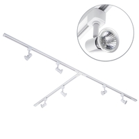 3 Metre T Shape Track Light Kit with 6 Harlem Heads and LED Bulbs - White
