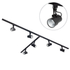 3 metre T Shape Track Light Kit with 6 Holborn Heads and Integrated LED - Black