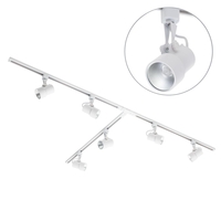 3 metre T Shape Track Light Kit with 6 Holborn Heads and Integrated LED - White