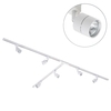 3 Metre T Shape Track Light Kit with 6 Soho Heads and Halogen Bulbs - White