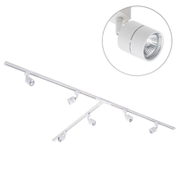 3 metre T Shape Track Light Kit with 6 Soho Heads and LED Bulbs - White