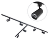 3 metre T Shape Track Light Kit with 6 Strand Heads and Integrated LED - Black