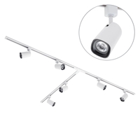 3 metre T Shape Track Light Kit with 6 Strand Heads and Integrated LED - White