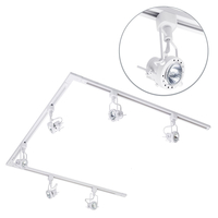3 Metre U Shape Track Light Kit with 6 Greenwich Heads and Halogen Bulbs - White