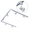 3 Metre U Shape Track Light Kit with 6 Harlem Heads and LED Bulbs - Silver