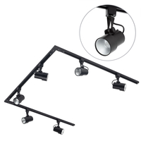 3 metre U Shape Track Light Kit with 6 Holborn Heads and Integrated LED - Black