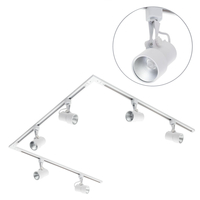 3 metre U Shape Track Light Kit with 6 Holborn Heads and Integrated LED - White