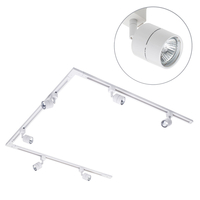 3 metre U Shape Track Light Kit with 6 Soho Heads and LED Bulbs - White