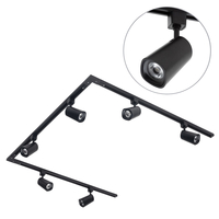 3 metre U Shape Track Light Kit with 6 Strand Heads and Integrated LED - Black