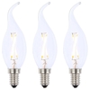 3 Pack of 2W LED SES E14 Vintage Filament Candle Bulb - Clear