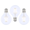 3 Pack of 4W LED BC B22 Vintage Filament Globe Bulb - Clear