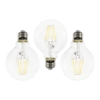 3 Pack of 4W LED ES E27 Vintage Filament Globe Bulb - Clear