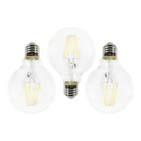 3 Pack of 4W LED ES E27 Vintage Filament Globe Bulb - Clear
