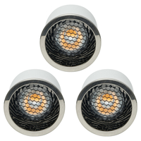 3 Pack of 5 Watt LED GU10 Anti Glare Cool White Dimmable Light Bulbs - Satin Chrome