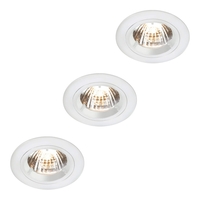 3 Pack of 50 Watt Fixed Recessed Downlights - White