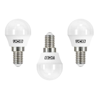 3 Pack of 5.5 Watt LED E14 Small Edison Screw 6500K Golf Ball Light Bulbs - Cool White