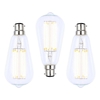 3 Pack of 6W LED BC B22 Vintage Filament Teardrop Bulb - Clear