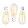 3 Pack of 6W LED BC B22 Vintage Filament Teardrop Bulb Tinted