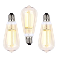 3 Pack of 6W LED ES E27 Vintage Filament Teardrop Bulb - Tinted