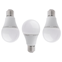 3 Pack of 9 Watt LED E27 Edison Screw Light Bulb - White