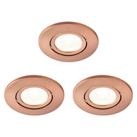 3 Pack of Adjustable LED Fire Rated IP65 Recessed Downlights - Antique Copper