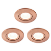 3 Pack of Adjustable LED Fire Rated IP65 Recessed Downlights - Antique Copper