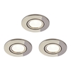3 Pack of Adjustable LED Fire Rated IP65 Recessed Downlights - Black Chrome