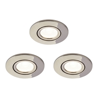 3 Pack of Adjustable LED Fire Rated IP65 Recessed Downlights - Black Chrome