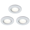 3 Pack of Adjustable LED Fire Rated IP65 Recessed Downlights - Matte White