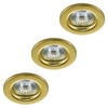3 Pack of Circular Recessed Downlights,  Brass