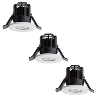 3 Pack of Integrated LED IP65 Cool White Fire Rated Bathroom Downlights - White