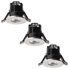 3 Pack of Integrated LED IP65 Warm White Fire Rated Bathroom Downlights - Brushed Chrome