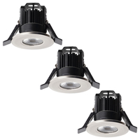 3 Pack of Integrated LED IP65 Warm White Fire Rated Bathroom Downlights - Brushed Chrome